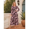 image:imageGRACE KARIN Womens 2026 Fall Maxi Chiffon Floral Casual DressPink Black Floral