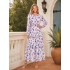 image:imageGRACE KARIN Womens 2026 Fall Maxi Chiffon Floral Casual DressPurple Floral