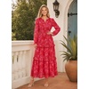 image:imageGRACE KARIN Womens 2026 Fall Maxi Chiffon Floral Casual DressRed Floral