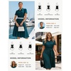 image:imageGRACE KARIN Womens 2026 Summer Midi Work Dress Short Sleeve Button Shirt Dresses A Line Pleated Belt Business Casual DressesPeacock Blue
