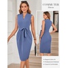 image:imageGRACE KARIN Womens Bodycon Knee Length Sleeveless Dress with PocketsBlue Grey