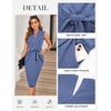 image:imageGRACE KARIN Womens Bodycon Knee Length Sleeveless Dress with PocketsBlue Grey