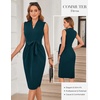 image:imageGRACE KARIN Womens Bodycon Knee Length Sleeveless Dress with PocketsDeep Green