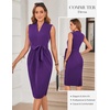 image:imageGRACE KARIN Womens Bodycon Knee Length Sleeveless Dress with PocketsPurple