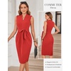 image:imageGRACE KARIN Womens Bodycon Knee Length Sleeveless Dress with PocketsRed
