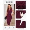 image:imageGRACE KARIN Womens Bodycon Knee Length Sleeveless Dress with PocketsWine Red