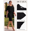 image:imageGRACE KARIN Womens Chiffon Cape Wedding Guest Mother of The Bride DressBlack