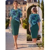 image:imageGRACE KARIN Womens Chiffon Cape Wedding Guest Mother of The Bride DressGreen Floral