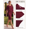 image:imageGRACE KARIN Womens Chiffon Cape Wedding Guest Mother of The Bride DressWine