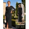 image:imageGRACE KARIN Womens Fall Wedding Guest Dress Long Sleeve Maxi Mesh DressesBlack