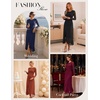 image:imageGRACE KARIN Womens Fall Wedding Guest Dress Long Sleeve Maxi Mesh DressesNavy