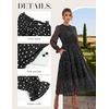 image:imageGRACE KARIN Womens Floral Long Sleeve Fall Wedding Guest Maxi DressBlack and White Polka Dots