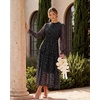 image:imageGRACE KARIN Womens Floral Long Sleeve Fall Wedding Guest Maxi DressBlack and White Polka Dots