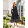 image:imageGRACE KARIN Womens Floral Long Sleeve Fall Wedding Guest Maxi DressBlack and White Polka Dots