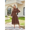 image:imageGRACE KARIN Womens Floral Long Sleeve Fall Wedding Guest Maxi DressBrown Polka Dots