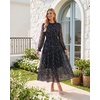 image:imageGRACE KARIN Womens Floral Long Sleeve Fall Wedding Guest Maxi DressNavy Blue Rose Floral
