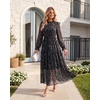 image:imageGRACE KARIN Womens Floral Long Sleeve Fall Wedding Guest Maxi DressNavy Blue Rose Floral