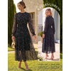 image:imageGRACE KARIN Womens Floral Long Sleeve Fall Wedding Guest Maxi DressNavy Blue Rose Floral