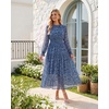 image:imageGRACE KARIN Womens Floral Long Sleeve Fall Wedding Guest Maxi DressPeacock Blue and Floral