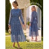 image:imageGRACE KARIN Womens Floral Long Sleeve Fall Wedding Guest Maxi DressPeacock Blue and Floral