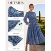 image:imageGRACE KARIN Womens Floral Long Sleeve Fall Wedding Guest Maxi DressPeacock Blue and Floral