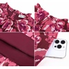 image:imageGRACE KARIN Womens Floral Long Sleeve Fall Wedding Guest Maxi DressRed Floral