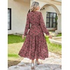 image:imageGRACE KARIN Womens Floral Long Sleeve Fall Wedding Guest Maxi DressVintage Rose Pink Floral
