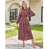 image:imageGRACE KARIN Womens Floral Long Sleeve Fall Wedding Guest Maxi DressVintage Rose Pink Floral