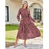 image:imageGRACE KARIN Womens Floral Long Sleeve Fall Wedding Guest Maxi DressVintage Rose Pink Floral