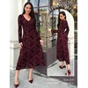 image:imageGRACE KARIN Womens Floral Long Sleeve Maxi Dresses Wedding Guest DressDark Wine