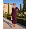 image:imageGRACE KARIN Womens Floral Long Sleeve Maxi Dresses Wedding Guest DressDark Wine