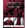 image:imageGRACE KARIN Womens Floral Long Sleeve Maxi Dresses Wedding Guest DressDark Wine