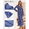 image:imageGRACE KARIN Womens Floral Long Sleeve Maxi Dresses Wedding Guest DressGray Blue
