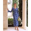 image:imageGRACE KARIN Womens Floral Long Sleeve Maxi Dresses Wedding Guest DressGray Blue