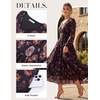 image:imageGRACE KARIN Womens Floral Long Sleeve Wedding Guest DressBlack Floral