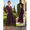 image:imageGRACE KARIN Womens Floral Long Sleeve Wedding Guest DressBlack Floral
