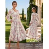 image:imageGRACE KARIN Womens Floral Long Sleeve Wedding Guest DressWhite Purple Floral