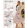 image:imageGRACE KARIN Womens Floral Long Sleeve Wedding Guest DressWhite Purple Floral