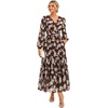 image:imageGRACE KARIN Womens Floral Maxi Dress Long Sleeve Wedding Guest DressesBrown With White Ombre Flowers