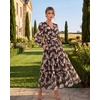 image:imageGRACE KARIN Womens Floral Maxi Dress Long Sleeve Wedding Guest DressesBrown With White Ombre Flowers