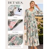 image:imageGRACE KARIN Womens Floral Maxi Dress Long Sleeve Wedding Guest DressesGreen With Pink Yellow Flowers