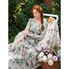 image:imageGRACE KARIN Womens Floral Maxi Dress Long Sleeve Wedding Guest DressesGreen With Pink Yellow Flowers
