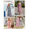 image:imageGRACE KARIN Womens Floral Maxi Dress Long Sleeve Wedding Guest DressesWhite With Light Blue Flowers