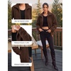 image:imageGRACE KARIN Womens Full Zip Sherpa Fleece Jacket with PocketsDark Brown