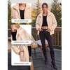 image:imageGRACE KARIN Womens Full Zip Sherpa Fleece Jacket with PocketsWhite