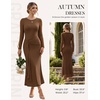 image:imageGRACE KARIN Womens Long Sleeve Bodycon Wedding Guest DressCoffee