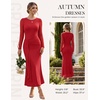 image:imageGRACE KARIN Womens Long Sleeve Bodycon Wedding Guest DressRed