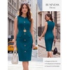 image:imageGRACE KARIN Womens Sleeveless Bodycon Work Office Business DressPeacock