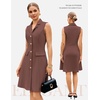 image:imageGRACE KARIN Womens Sleeveless Button Down Work Professional DressesBrown