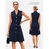 image:imageGRACE KARIN Womens Sleeveless Button Down Work Professional DressesNavy Blue
